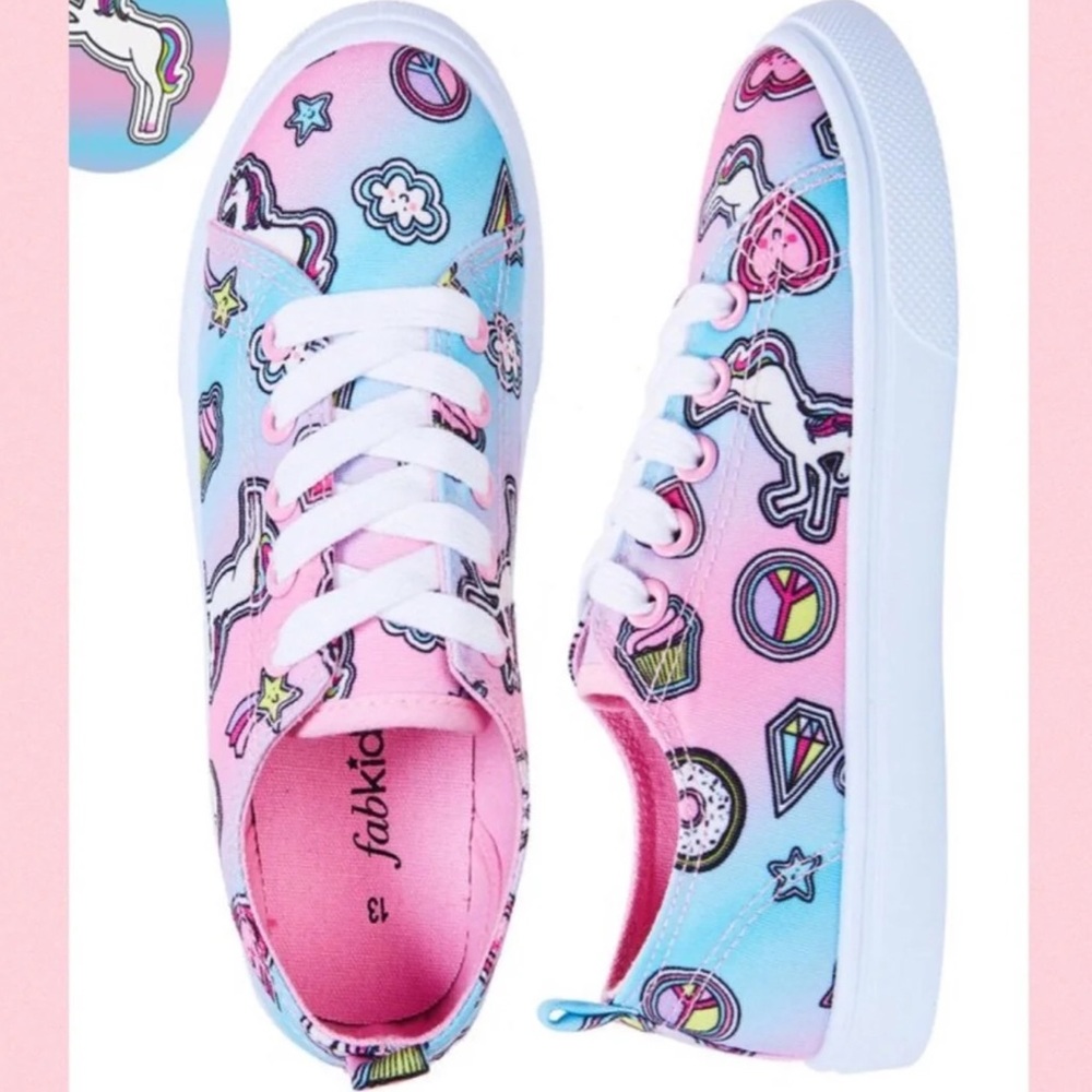FabKids Sticker Icon Lace Up Sneaker